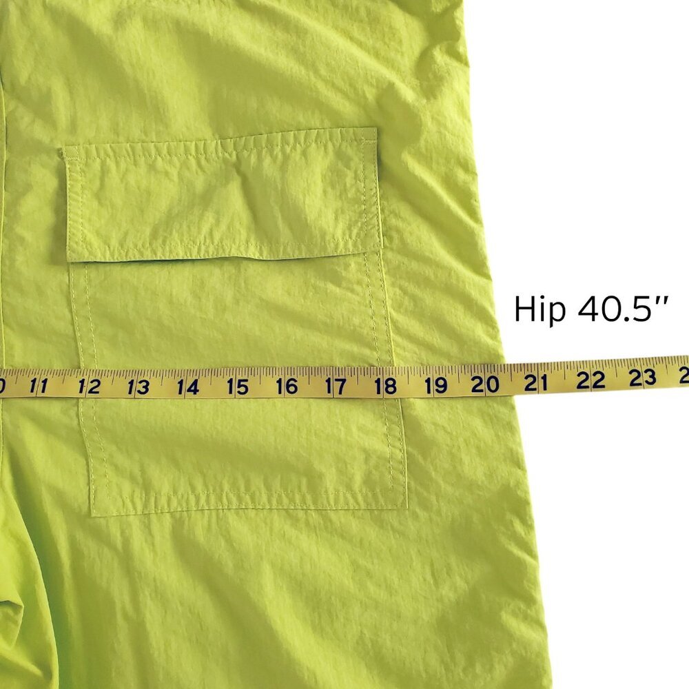 Tinseltown Bright Lime Green Chartreuse Parachute Pants Oversized Y2K Size S - Picture 16 of 16